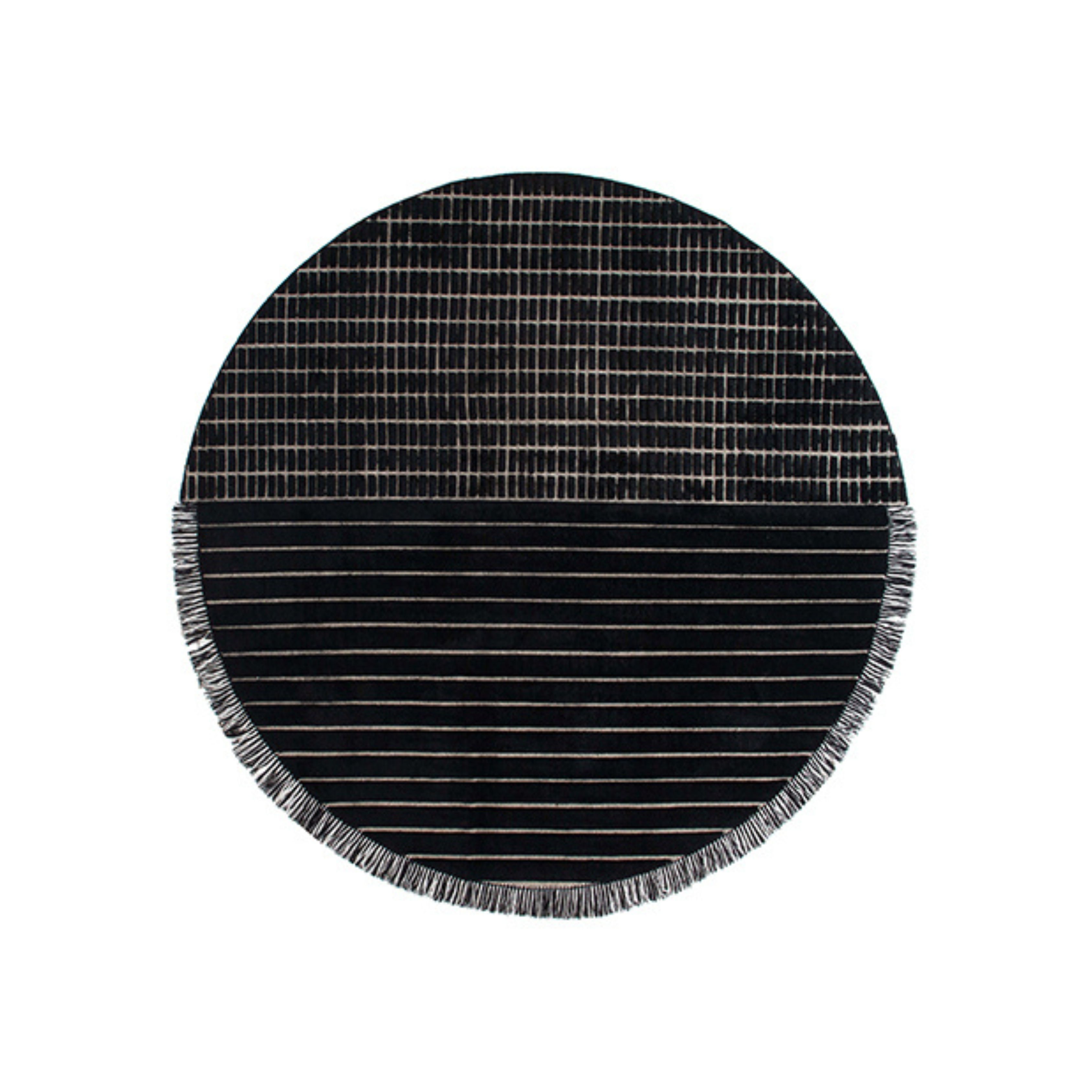 Круглый чёрный ковёр RD Grid Berber от Amini