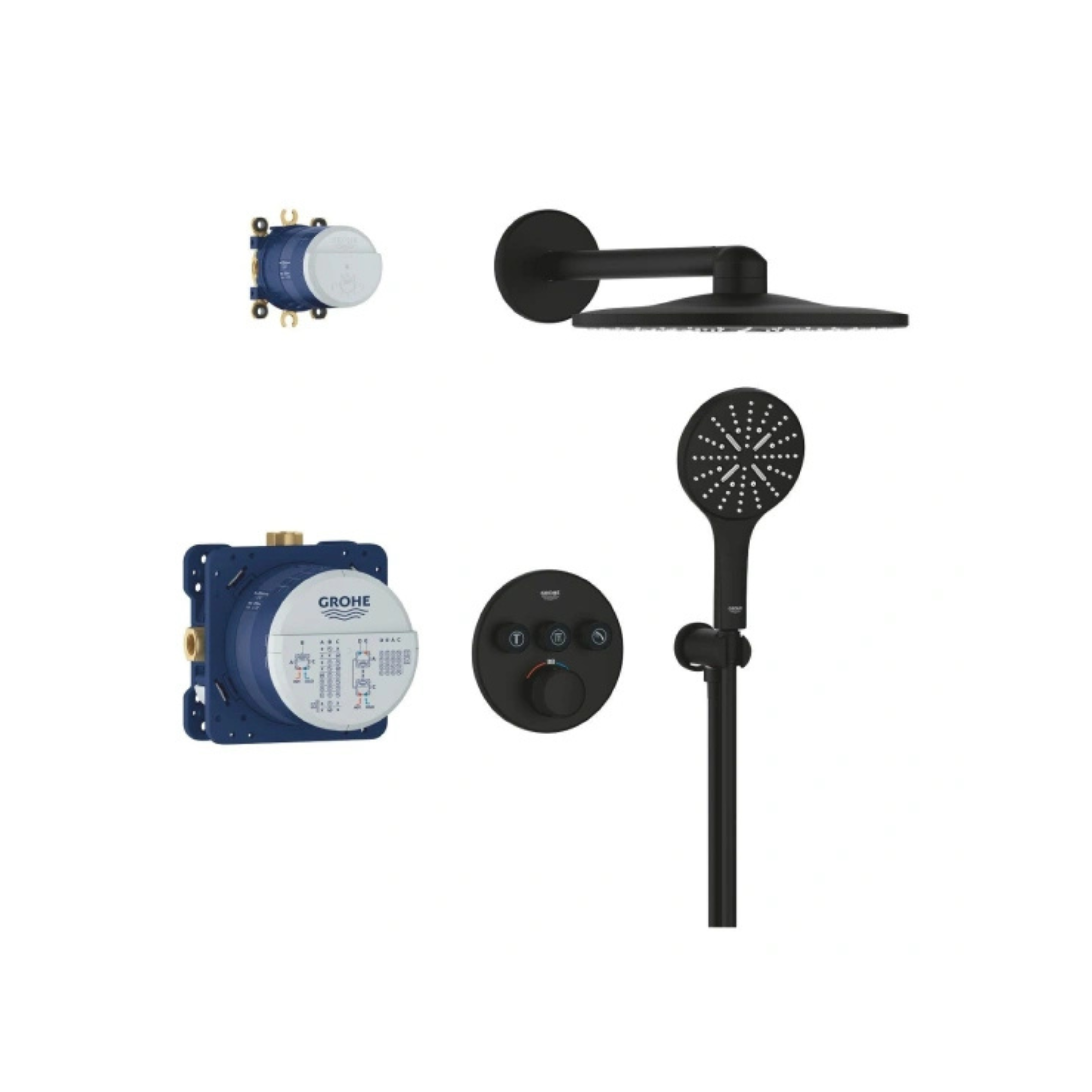 Душевая система Grohtherm SmartControl черный 34863KF0 от GROHE