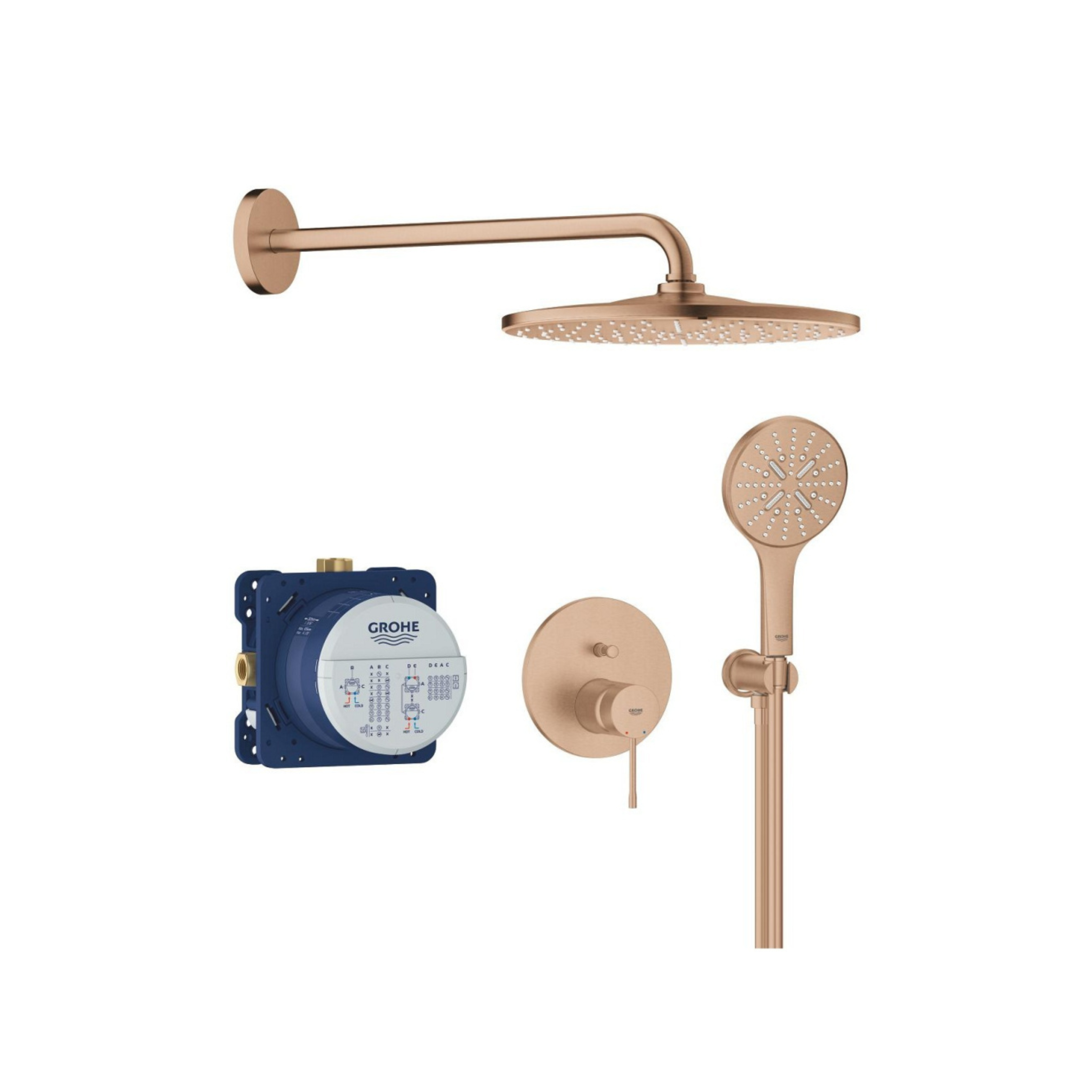 Душевая система Essence с термостатом, теплый закат матовый 25287DL0 от GROHE