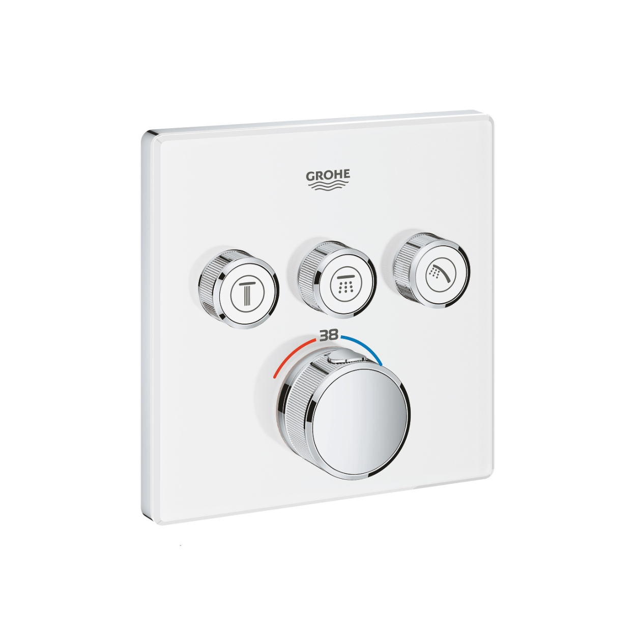 Внешняя часть термостата для душа GROHE Grohtherm SmartControl на 3 потребителя белая луна 29157LS0