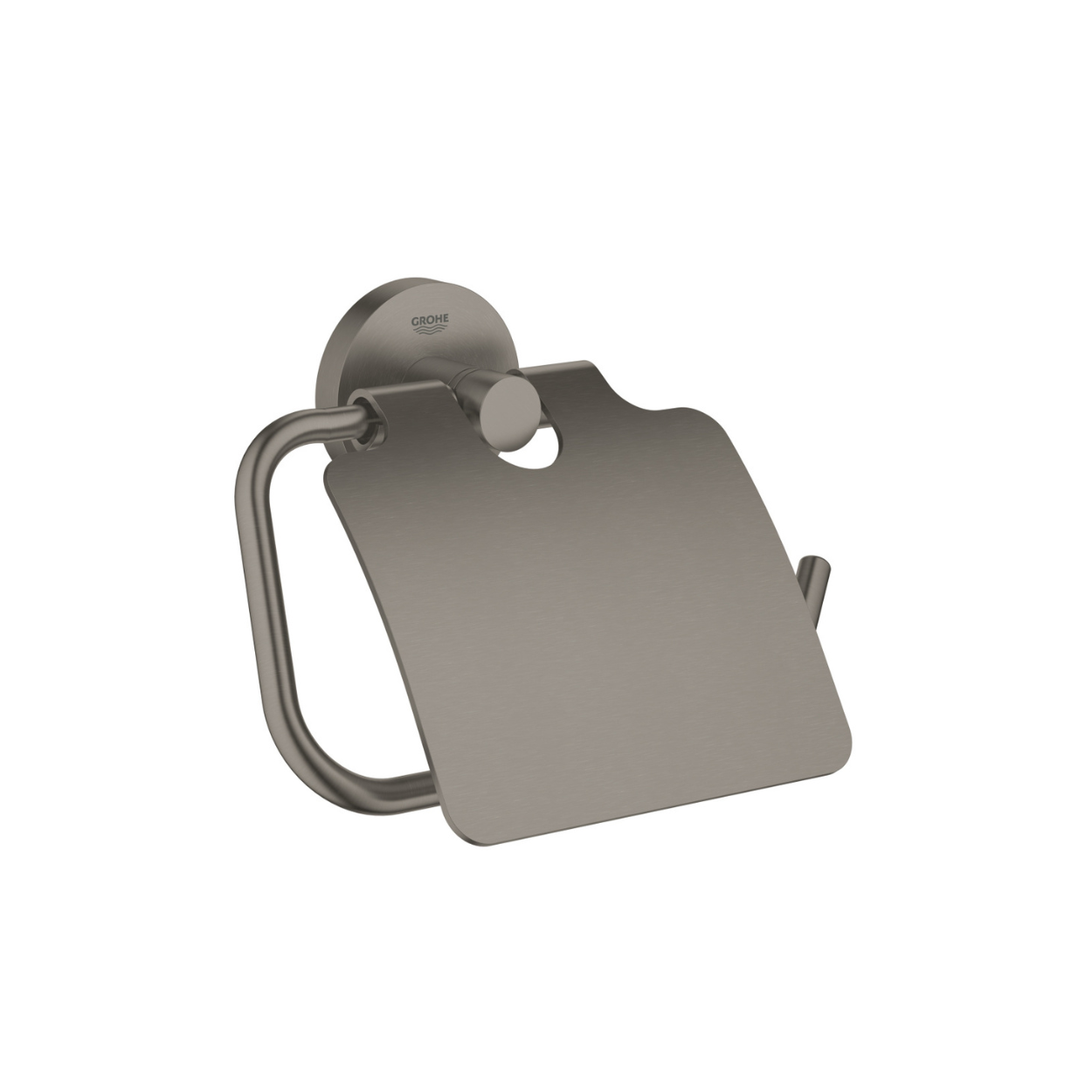 Держатель для туалетной бумаги с крышкой GROHE Essentials тёмный графит матовый 40367AL1