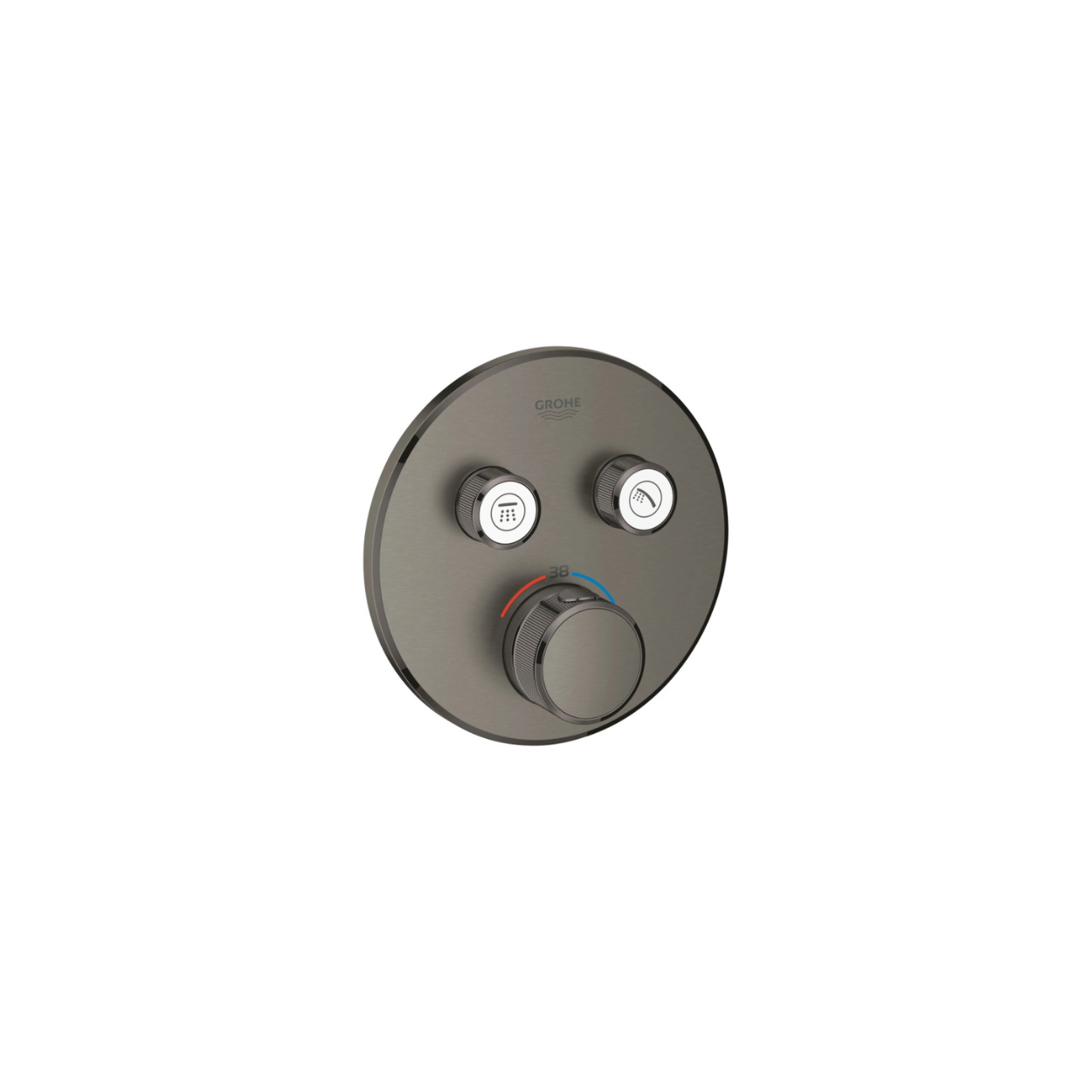 Внешняя часть термостата для душа GROHE Grohtherm SmartControl на 2 потребителя темный графит матовый 29119AL0