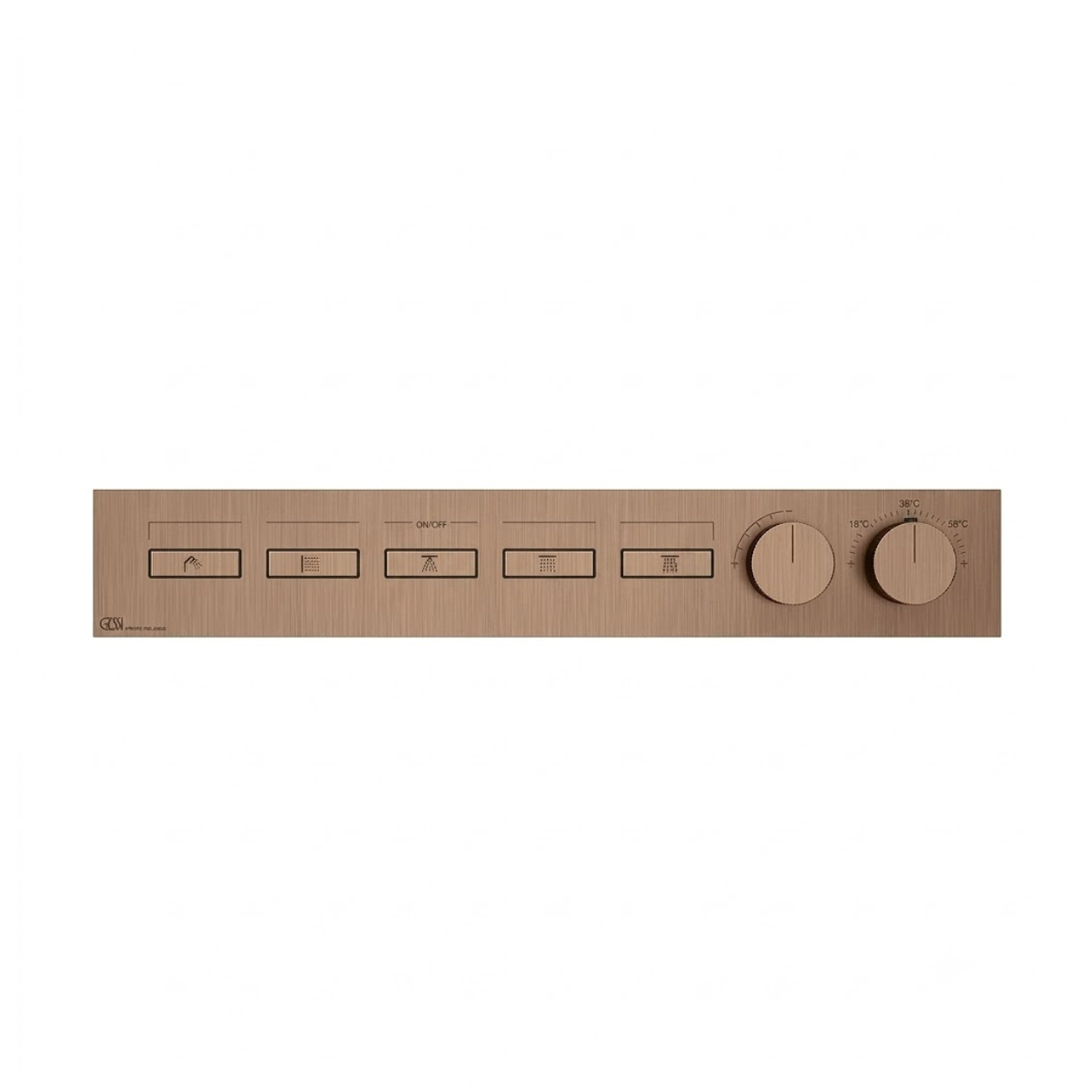 Термостатический смеситель Gessi Hi-Fi 63018 708 Copper Brushed PVD внешняя часть на 5 потоков