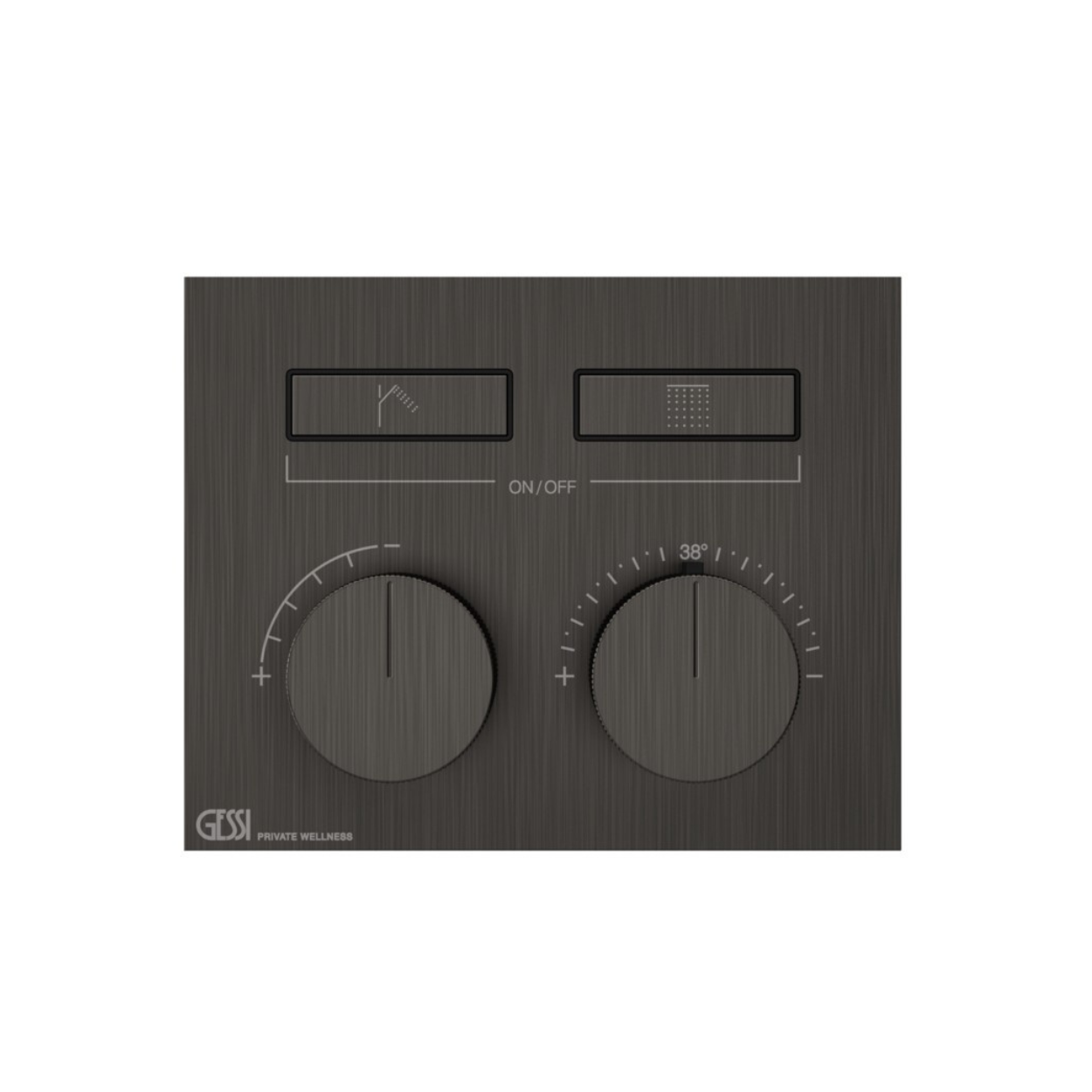 Термостатический смеситель для душа Gessi Hi-Fi Compact 63004 707 Black Metal Brushed PVD встраиваемый
