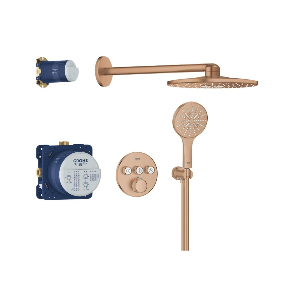Душевая система с термостатом Grohe Grohtherm SmartControl 34863DL0 Матовый теплый закат