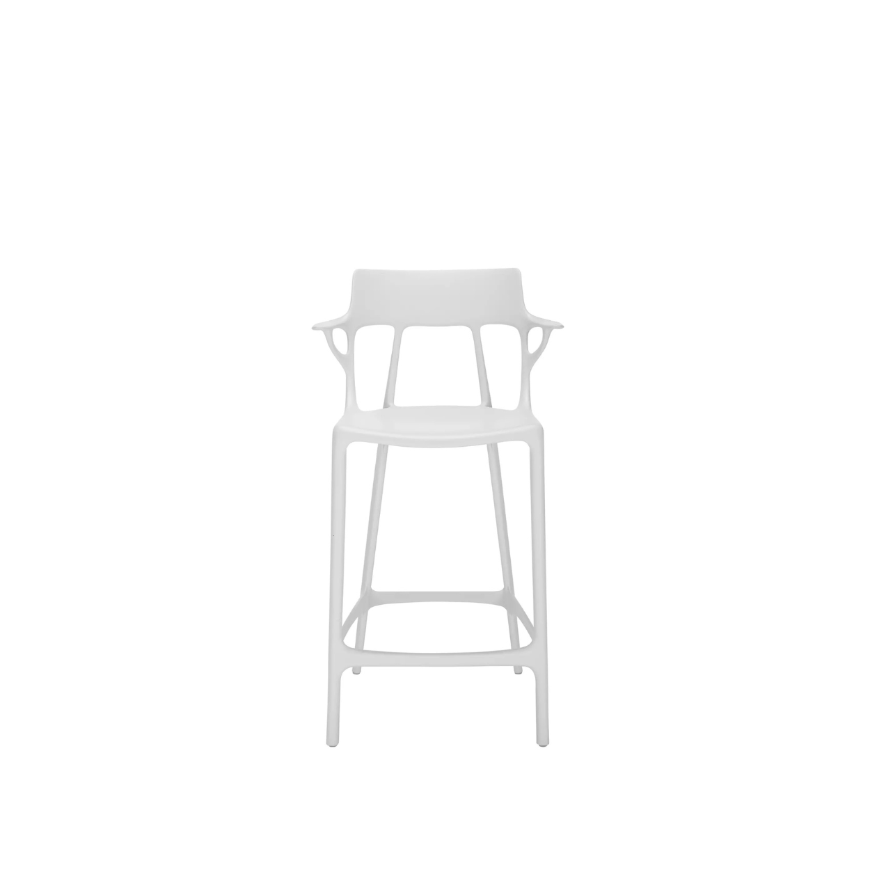 Полубарный стул Kartell A.I. Stool Recycled White 05888/BI