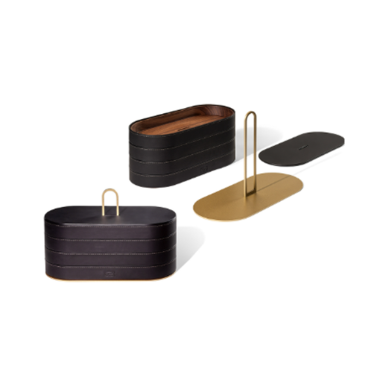 Настольная шкатулка ZHUANG ROUND STACKABLE CASE 5PF0051906662 от Poltrona Frau